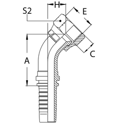 Фитинг DN 16 JIC (Г) 7/8 (45)