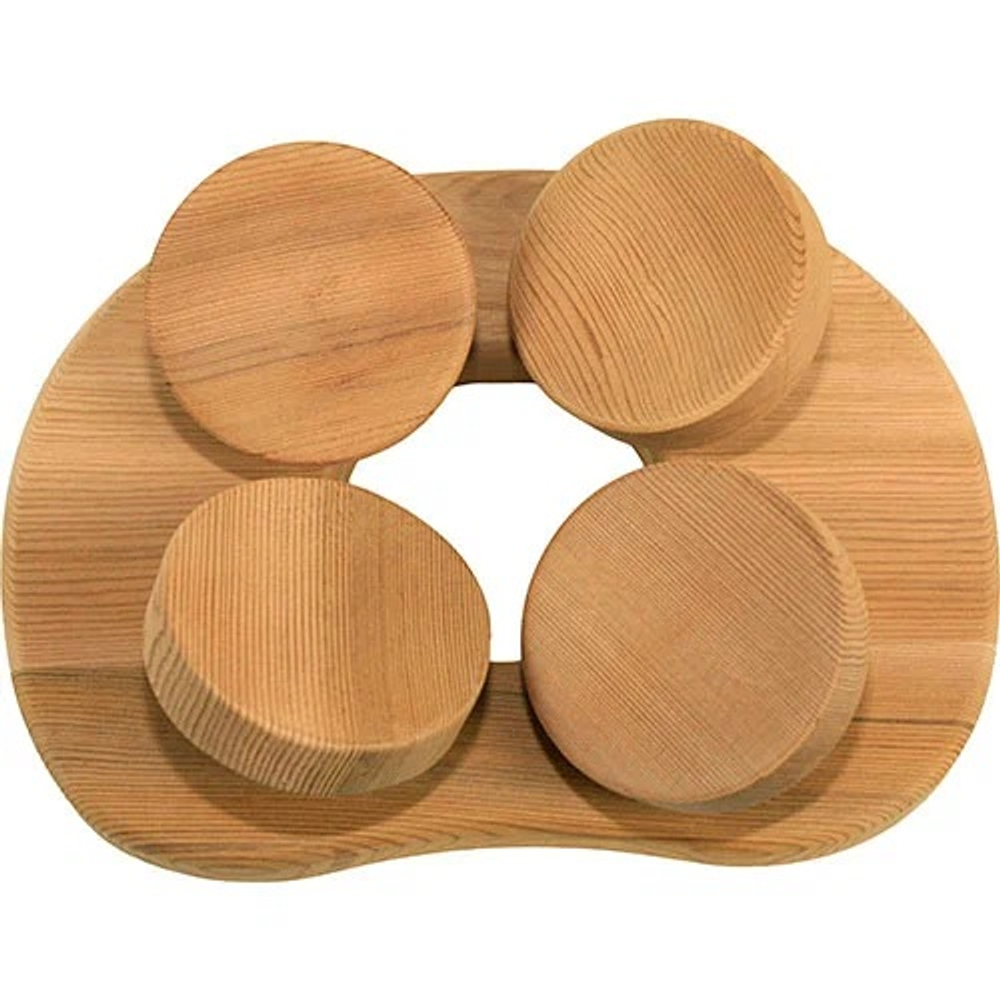 Подголовник для бани и сауны, канадский кедр, анатомический, с четырьмя головками