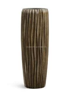 Кашпо TREEZ Effectory - Metal - Высокий конус Design Wave - Чернёная бронза