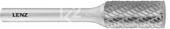 Борфреза твердосплавная LENZ форма A (цилиндр с гладким торцом), 6х18х6х50 мм, насечка №3, без покрытия, арт. LZBA 065 N3