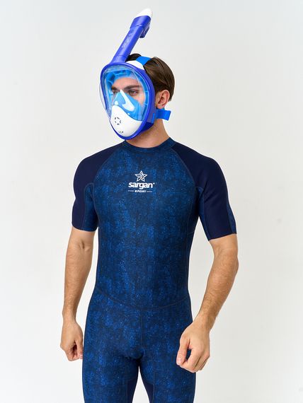Маска полнолицевая Sargan Планета океан 2.0 синий/белый