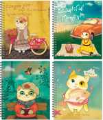 Тетрадь общая 48 листов на металлическом гребне "Кошечки мимими"