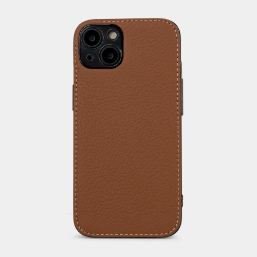 Чехол для iPhone 15 Plus из кожи теленка, цвета карамель