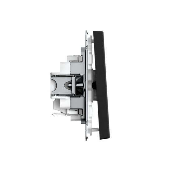 Выключатель кнопочный 1-кл. ArtGallery быстрозажим. клем. механизм карбон SE GAL001015S