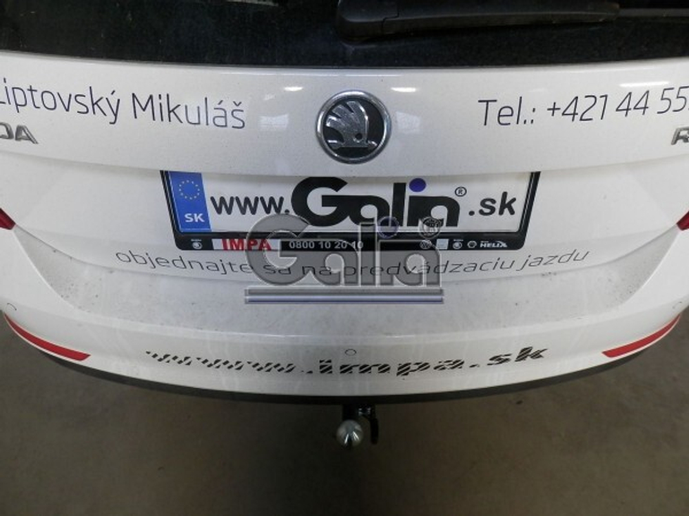 Фаркоп оцинкованный Galia S104A для Skoda Rapid лифтбек/универсал 2013-, SEAT Toledo седан 2013-(паспорт и сертификат в комплекте)(без электрики)