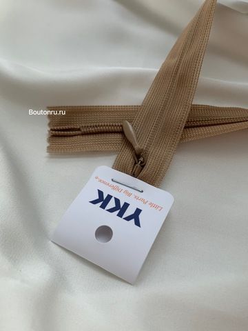 Молния YKK потайная, неразъемная тип 2 горчичный 007
