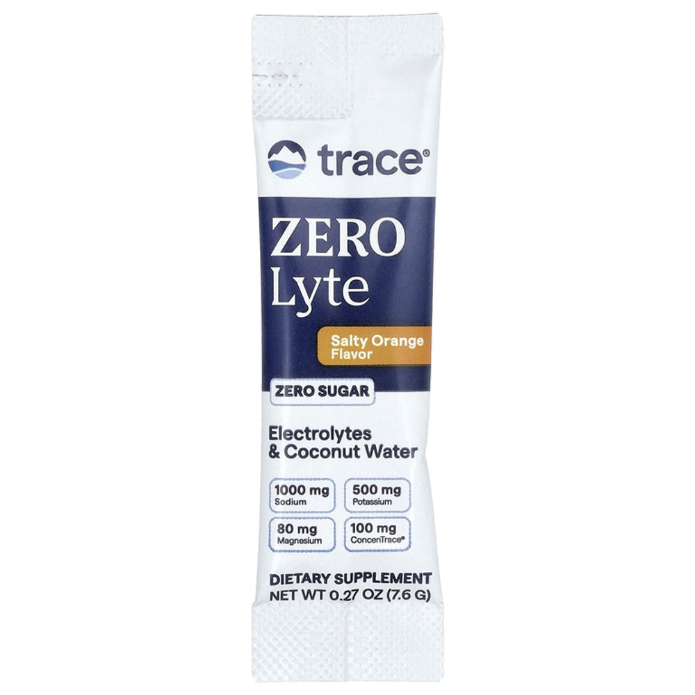 Trace, ZEROlyte, электролит и кокосовая вода, salty orange lemonade flavor, 30 пакетиков.