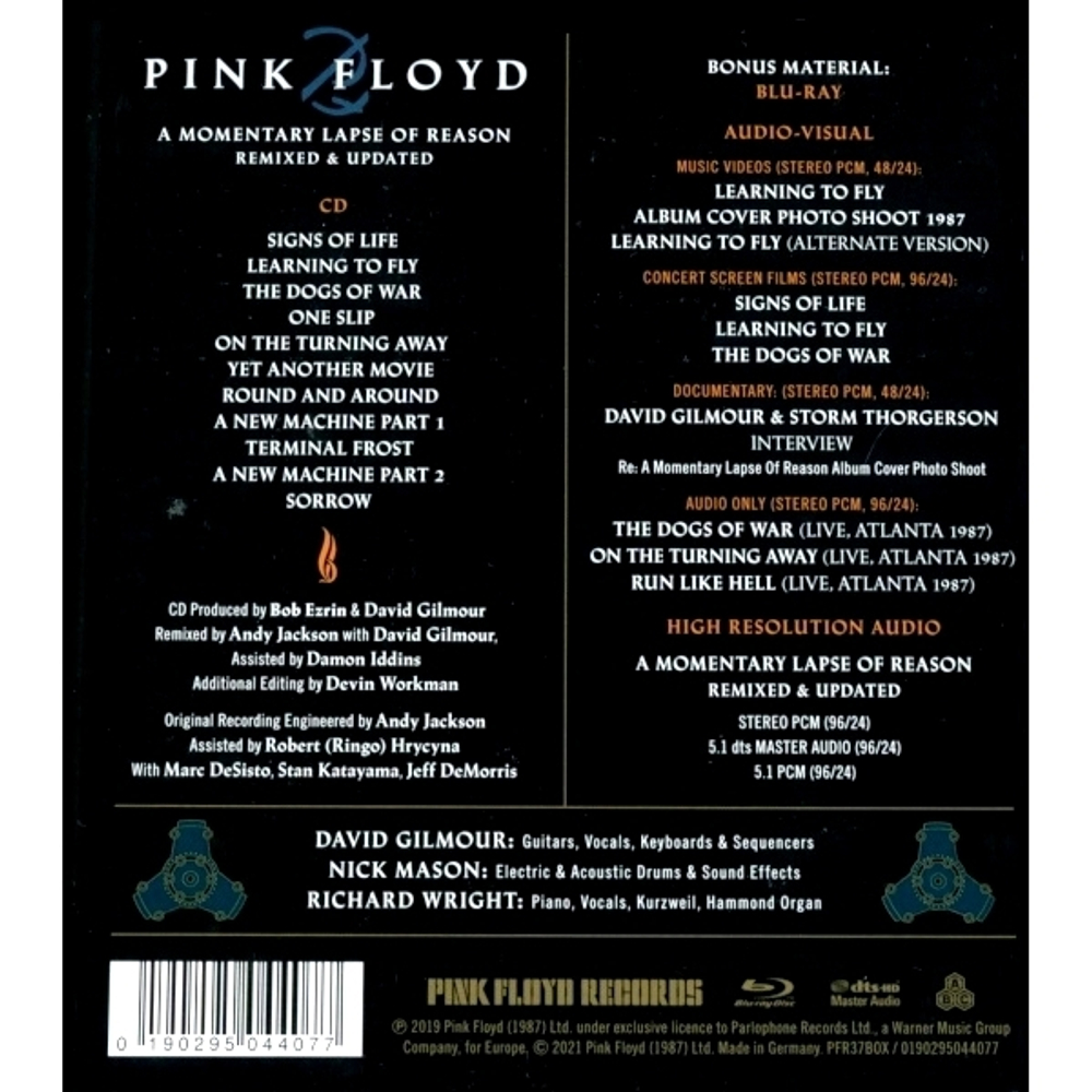 Pink Floyd / A Momentary Lapse Of Reason (Remixed & Updated)(CD+Blu-ray)