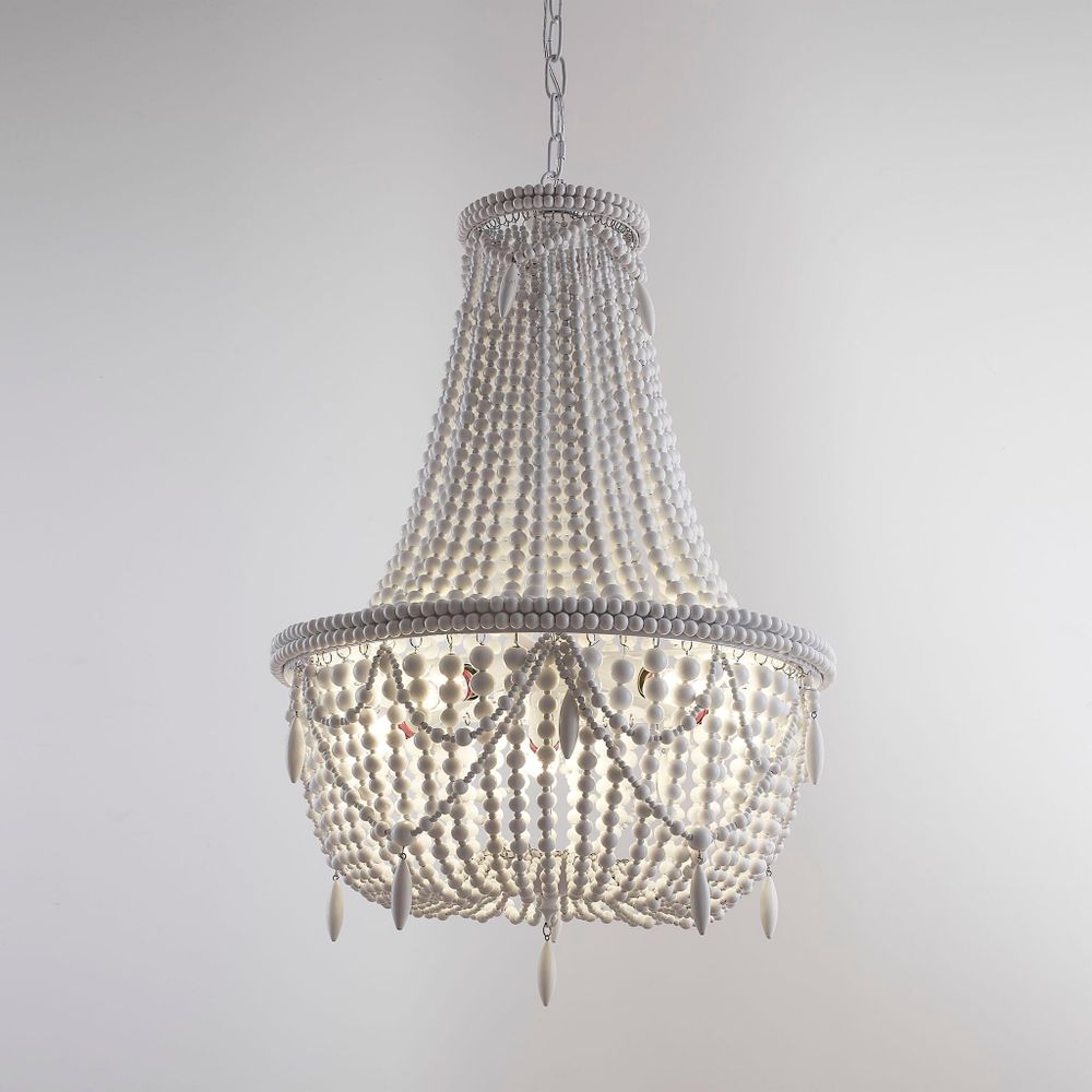 Люстра Anselme White Wood Large Chandelier By Imperiumloft