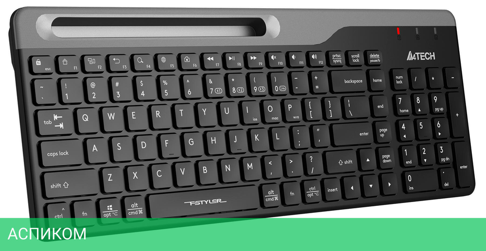 Клавиатура A4Tech Fstyler черный/серый (FBK25)