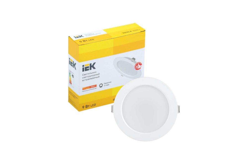 Светильник IEK ДВО 1612, LED, белый, круг, 9Вт, 3000К, IP20 LDVO0-1612-09-3000-K01