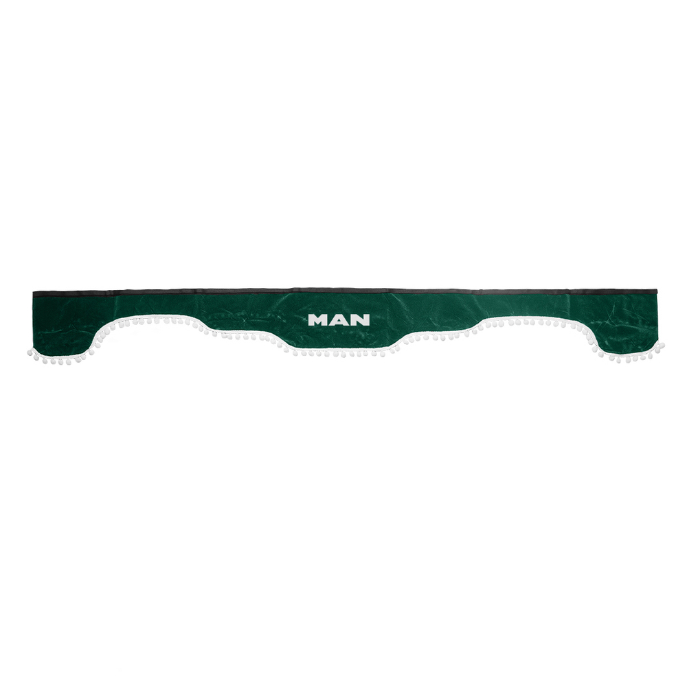 Ламбрекен MAN (флок, зеленый, белые шарики) 230см