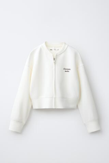 ZARA СПОРТИВНЫЙ БОМБЕР, БЕЛЫЙ