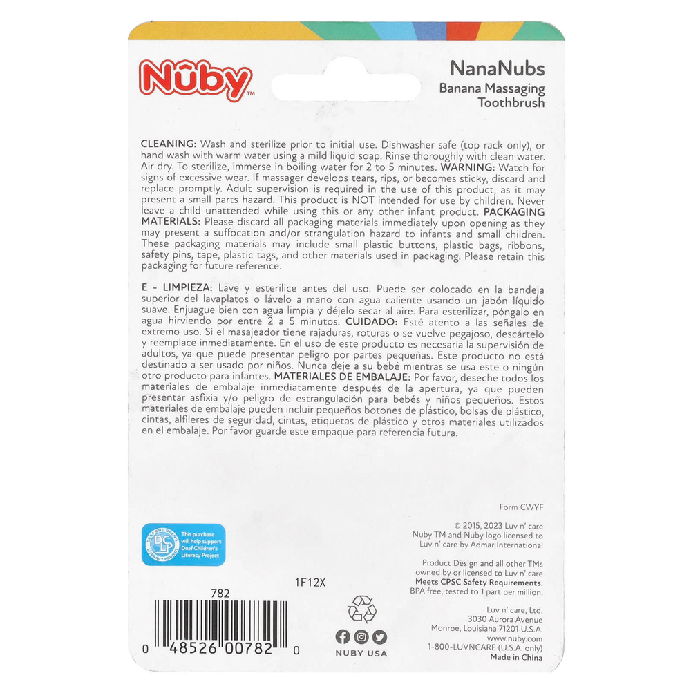 Nuby, Nananubs Banana Massaging Toothbrush, 3+M, 1 Brush
