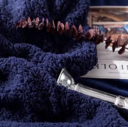 Плед двуспалка Синий Барашка Велюр-Плюш 200х230