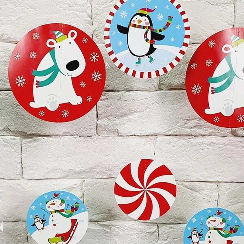 Гирлянда верт Снеговик Веселый 1,8м/8шт