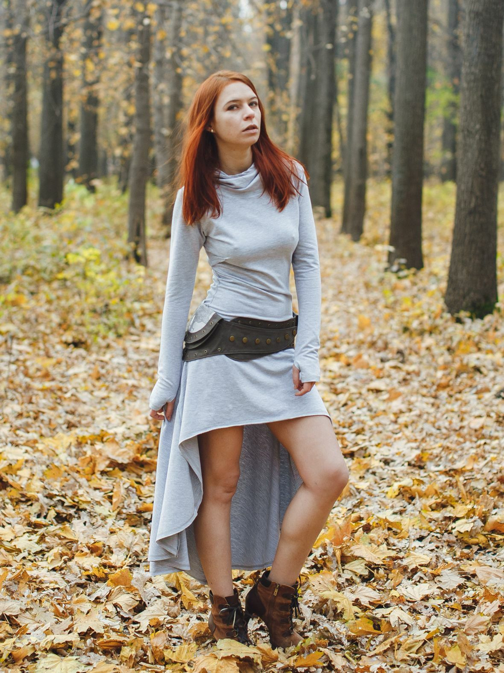 Платье Chintamani с длинным рукавом сер.меланж