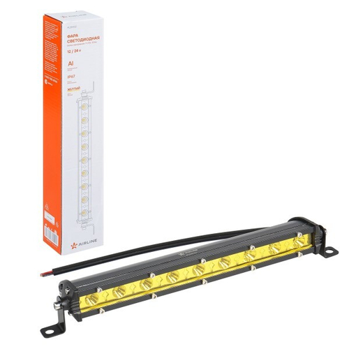 Фара светодиодная дополнительная 9 LED 13,5W (Балка) 12-24V 264*30*47 однорядная, желтый направленный свет (AIRLINE)