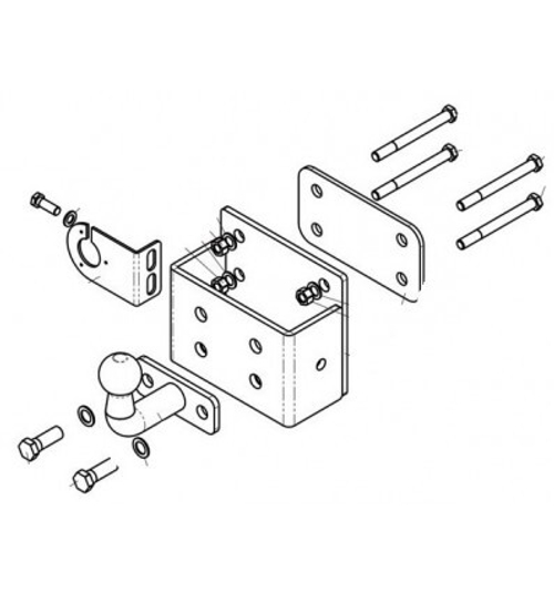 Фаркоп IMIOLA T.047 Toyota Hilux 2005-2015(паспорт и сертификат в комплекте)(без электрики)