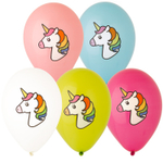 Шар латексный 30см Единорог Голова (Ассорти)