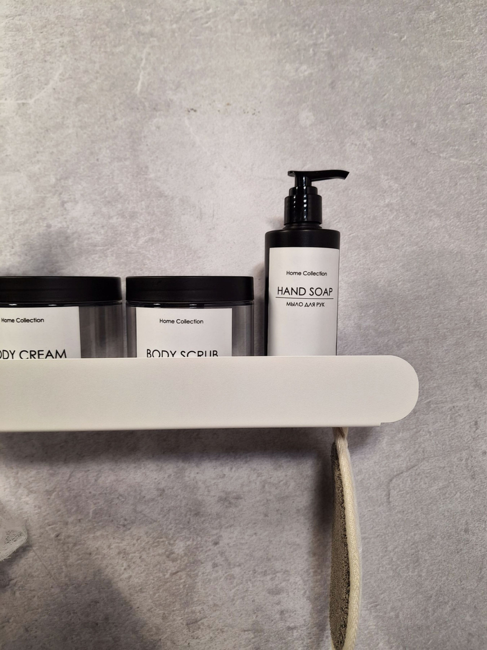 Полка для ванной комнаты, полка для кухни, полка для прихожей, MetaDec Arc белая 40см