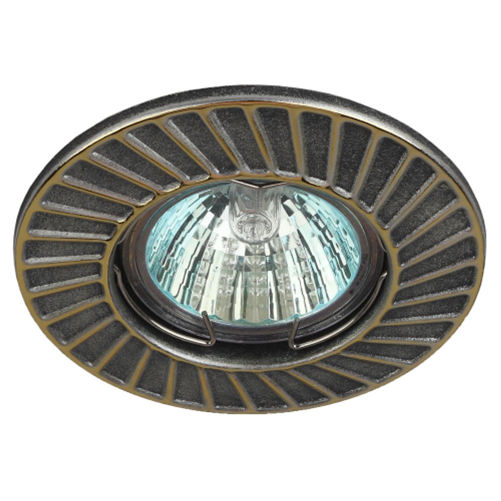 ST6 GD/SS Светильник ЭРА штампованный MR16,12V/220V, 50W сатин серебро/золото | Штампованные встраиваемые светильники