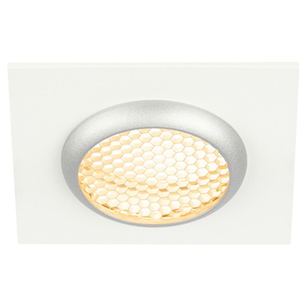 Встраиваемый светильник алюминиевый ЭРА KL110 WH/SL MR16 GU5.3 белый/серебро матовый | Алюминиевые встраиваемые светильники