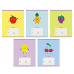 Тетрадь А5 12л., клетка, Канц-Эксмо, скрепка, мелованная бумага, "Фруктовый сад"