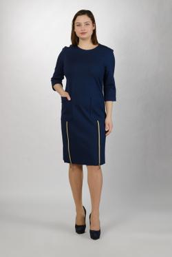 Трикотажное платье 1729АП, темно-синий #234ТСа051729АП