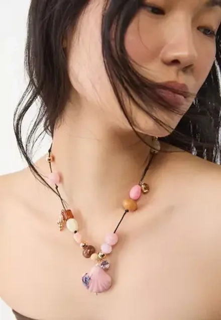 STRADIVARIUS Ожерелье из ракушек и бисера, розовый