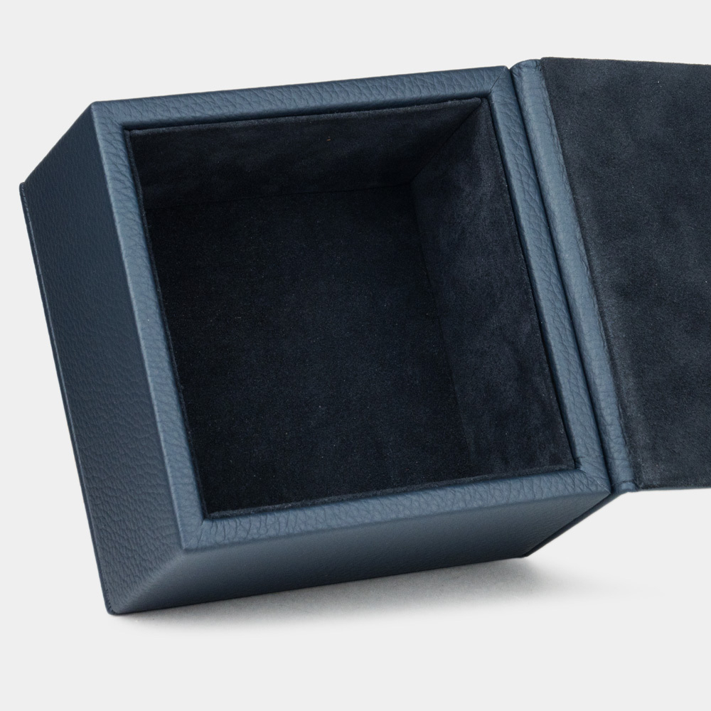 Кофр для хранения из кожи теленка, синего цвета