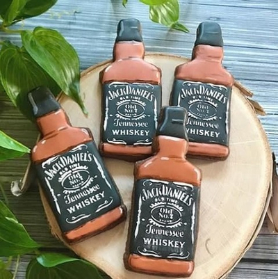 Вырубка для пряника, печенья, мастики "Виски Jack Daniels" + трафарет