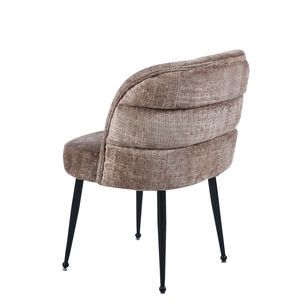 Стул LA ALTA VIENNA коричневый велюр, каркас черный