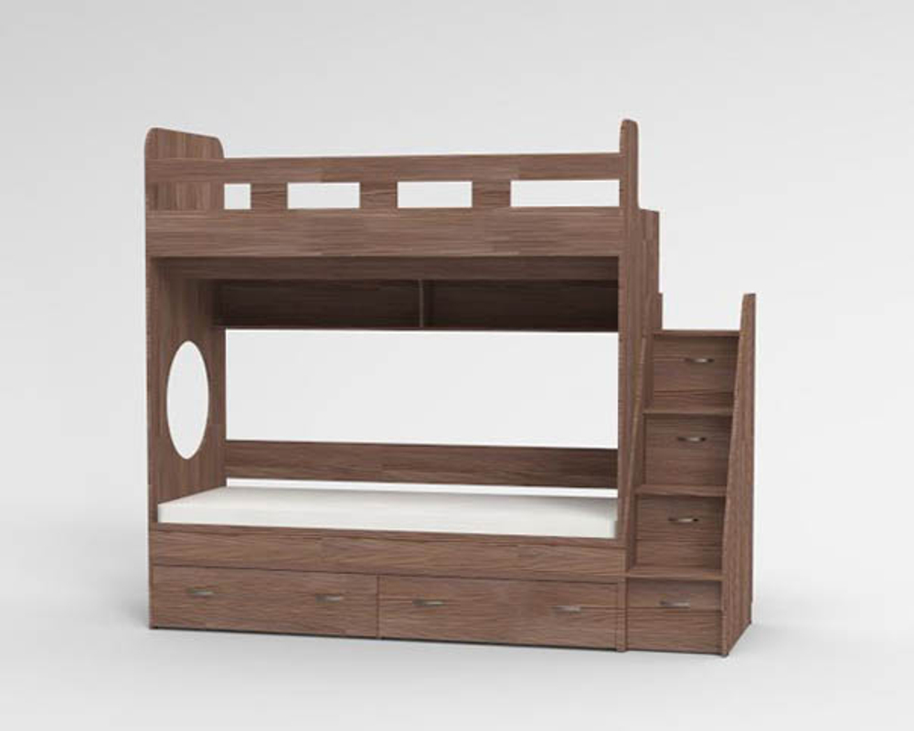 Трехъярусная кровать КарИВи Юниор Бодего Темный Бодего Темный