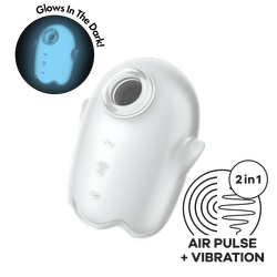 Светящийся вакуумный стимулятор Satisfyer Glowing Ghost, белый