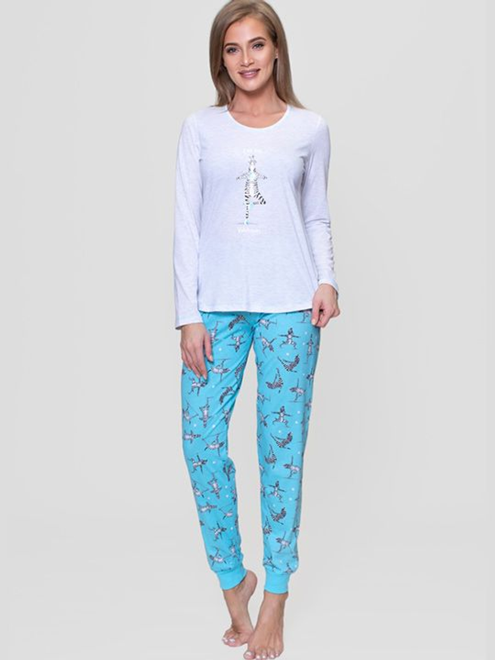 Нежный женский комплект с зебрами (Размер: XL) (Цвет: розовый)