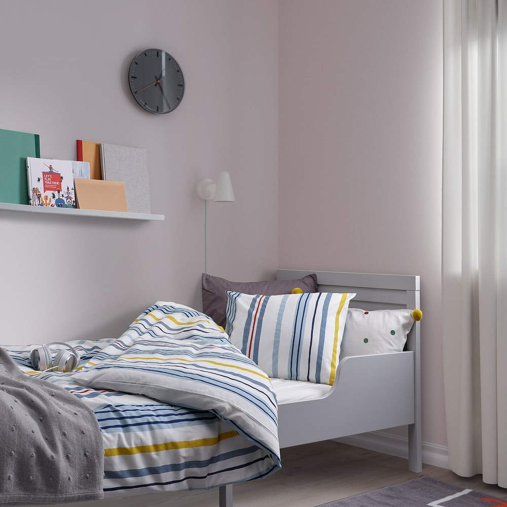 IKEA NATTSLÄNDA  (ИКЕА НАТТСЛÄНДА)  -  Пододеяльник и наволочка, рисунок в полоску/мультиколор, 150x200/50x60 см
