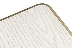 Деревянный стол Леджер 130(170)х75х77 слоновая кость / патина золото