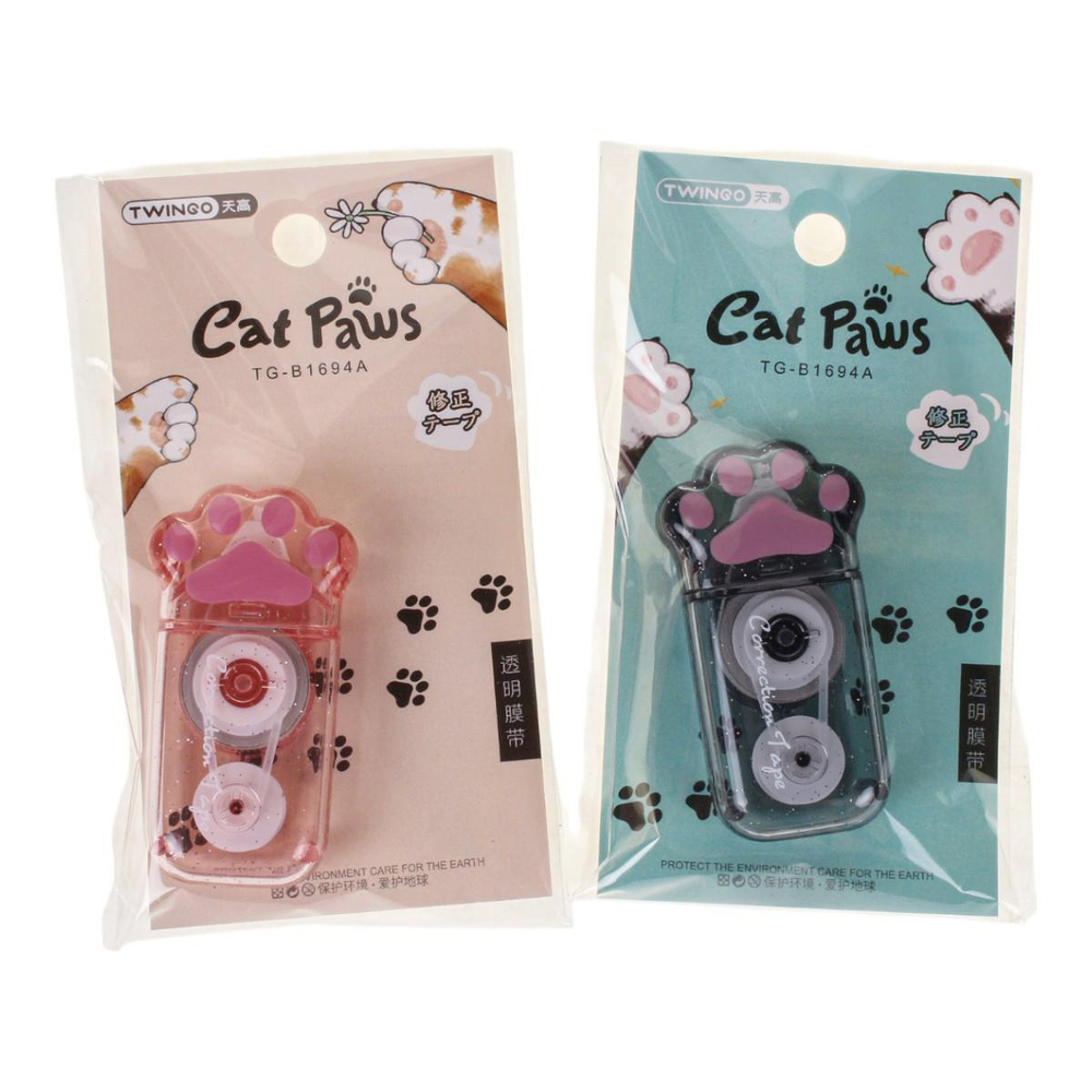 Корректирующая лента "Лапка" в пакете на картоне 3 цвета микс