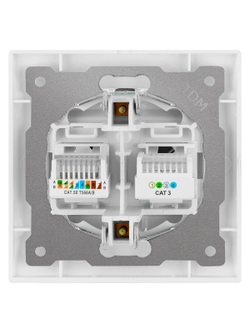 Розетка телефонная RJ11 + компьютерная RJ45 белая "Лама" TDM