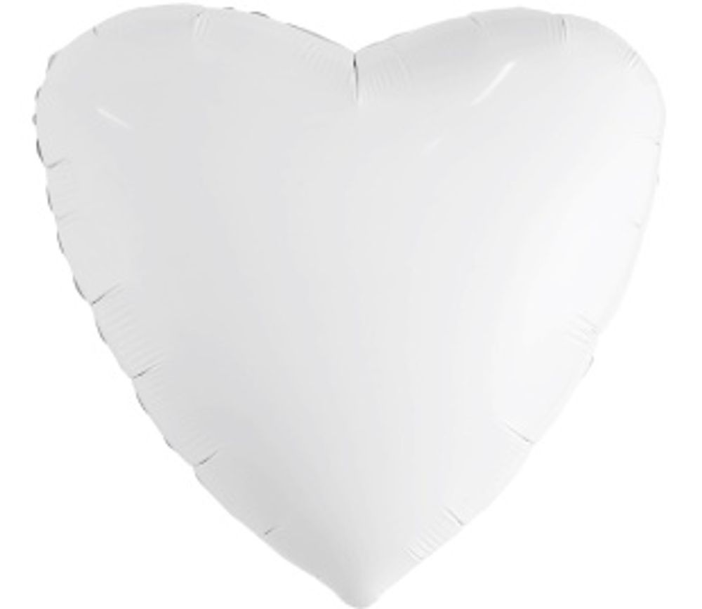 Ag Шар 30'' / 76 см сердце Белый (БГ-70)