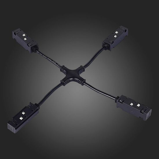 ST006.469.00 Коннектор питания X-образный для магнитного шинопровода ST-Luce Черный SKYLINE 48