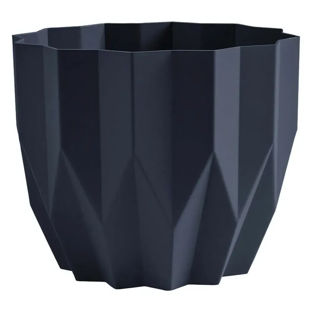 Кашпо для цветов пластиковое 0,8л d-13см «Геометрия» Антрацит
