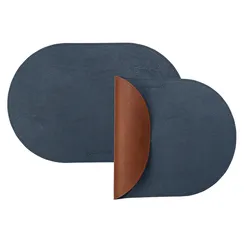 Набор из 4-х двухсторонних сервировочных салфеток pool, 30х45 см, синий/коричневый