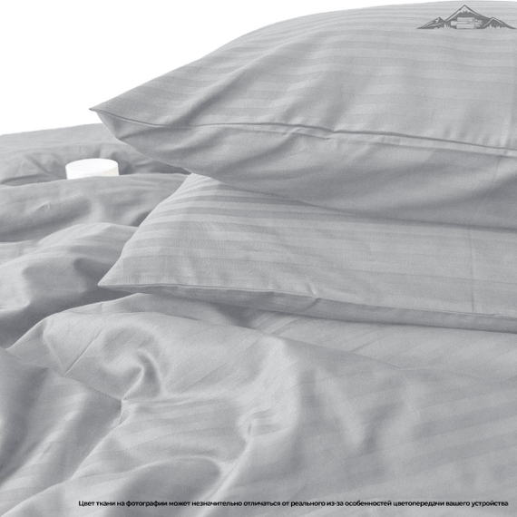 Сатин-страйп &quot;Серое облако&quot; AirJet+mers | полоса 1х1 | ш.240 см | 150 г/м² | хлопок-100%