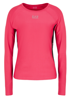 Женская теннисная куртка EA7 Woman Jersey T-Shirt - pink peacock