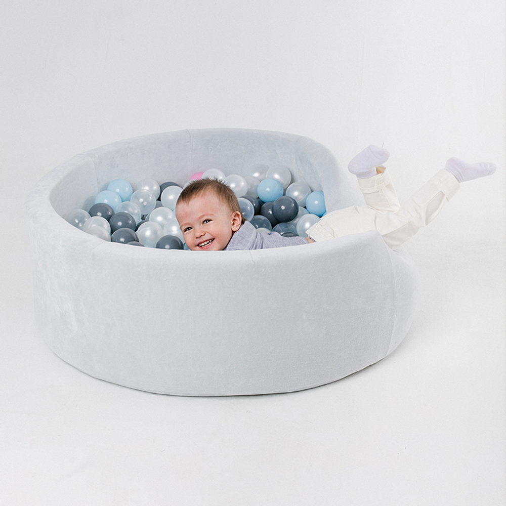 Romana Airpool MAX Детский сухой бассейн (серый с розовыми шариками)