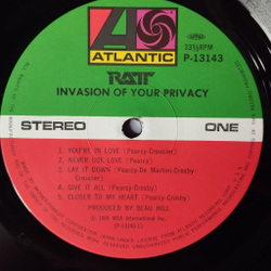 Винтажная виниловая пластинка LP Ratt Invasion Of Your Privacy (Japan 1985) (Obi) Give It All