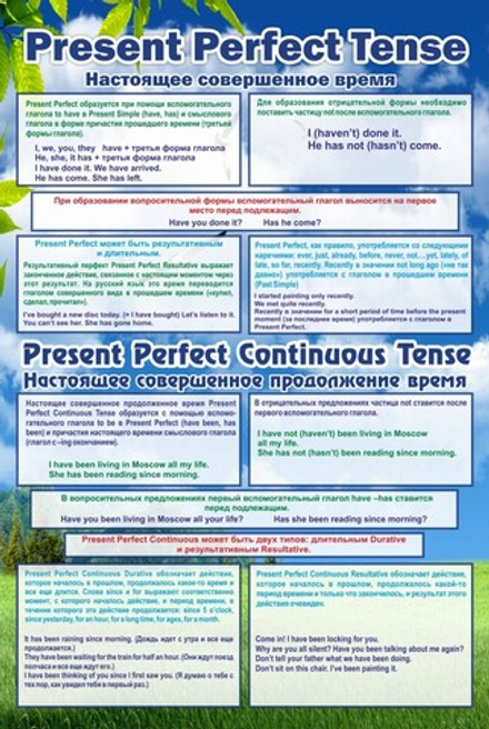 Стенд "Настоящее совершенное время"