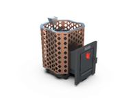 Банная печь Душа- 15 Сетка Ремейк Закрытая Каменка 8мм